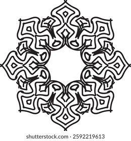 Mandala vector. Mandala Coloring book line art vector illustration. Vector abstract mandala pattern.