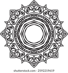 Mandala vector. Mandala Coloring book line art vector illustration. Vector abstract mandala pattern.