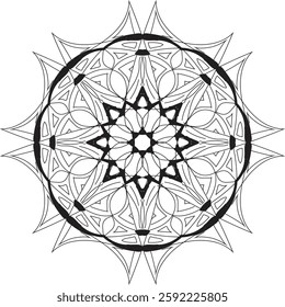 Mandala vector. Mandala Coloring book line art vector illustration. Vector abstract mandala pattern.
