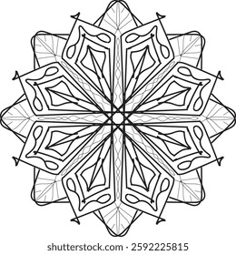 Mandala vector. Mandala Coloring book line art vector illustration. Vector abstract mandala pattern.