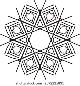 Mandala vector. Mandala Coloring book line art vector illustration. Vector abstract mandala pattern.