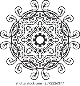 Mandala vector. Mandala Coloring book line art vector illustration. Vector abstract mandala pattern.