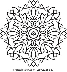Mandala vector. Mandala Coloring book line art vector illustration. Vector abstract mandala pattern.