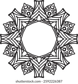 Mandala vector. Mandala Coloring book line art vector illustration. Vector abstract mandala pattern.