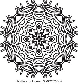 Mandala vector. Mandala Coloring book line art vector illustration. Vector abstract mandala pattern.