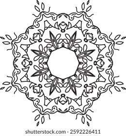 Mandala vector. Mandala Coloring book line art vector illustration. Vector abstract mandala pattern.