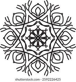 Mandala vector. Mandala Coloring book line art vector illustration. Vector abstract mandala pattern.