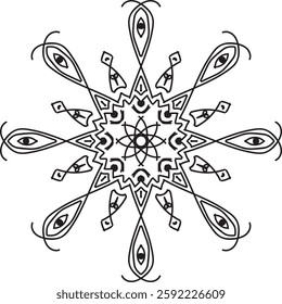 Mandala vector. Mandala Coloring book line art vector illustration. Vector abstract mandala pattern.