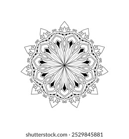 Mandala vector for Coloring Book Page.  Art vector decoration. Elegant coloring book line art illustration. Vector abstract pattern. Geometrical decoration