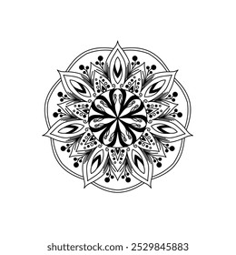Vector de mandala para colorear página de libro.  Decoración de Vector de arte. Ilustración de arte de línea de libro de colorear elegante. Patrón abstracto de Vector. Decoración geométrica