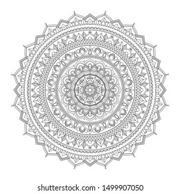 Mandala Vector For Coloring. Colouring book Mandala. For Meditation, Stress Relief