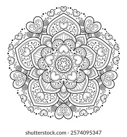Mandala Vector. Mandala For coloring. Flower .love
