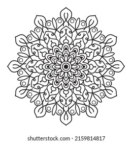 Vector de Mandala y página de coloreo para adultos. Elementos decorativos de época. Islam,
motivos árabes, indios, marroquíes, españoles, turcos, pakistaníes, chinos, místicos y otomanos.