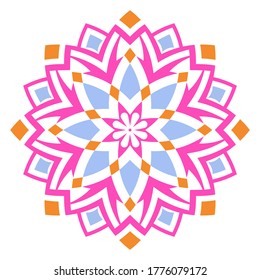 Mandala. Vector decorative elements. Oriental pattern, vector illustration. Colorful mandala. Design for coloring book, tattoo, greeting card, yoga and meditation.