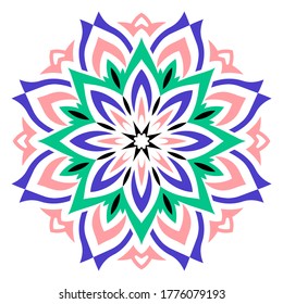 Mandala. Vector decorative elements. Oriental pattern, vector illustration. Colorful mandala. Design for coloring book, tattoo, greeting card, yoga and meditation.