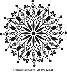 Mandala vector design art for decoration, perfect neat and clean black color mandalas design,decorative elements