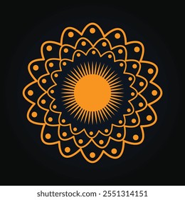 Diseño de Vector mandala. Mandala diseño negro, blanco y verde. libro para colorear Imagen artística de mandala y arte para el diseño del tatuaje, 