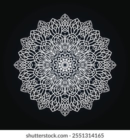 mandala vector design. Mandala black, white and green design. coloring book artistic image of mandala and art for tattoo design, 