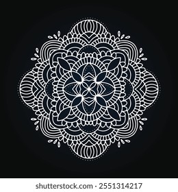 mandala vector design. Mandala black, white and green design. coloring book artistic image of mandala and art for tattoo design, 