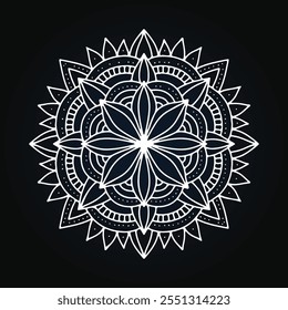 Mandala-Vektordesign. Mandala schwarz, weiß und grün Design. Malbuch künstlerisches Bild von Mandala und Kunst für Tattoo-Design, 