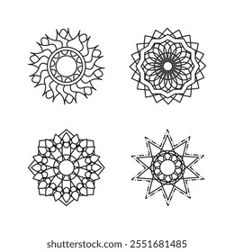 mandala vector design for coloring book, relaxing and easy mandala art for tattoo design, Vector hand drawn doodle mandala art. Ethnic mandala with tribal ornament.