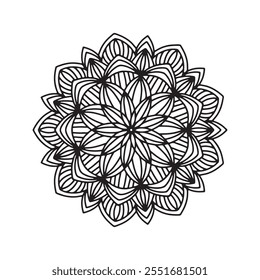 mandala vector design for coloring book, relaxing and easy mandala art for tattoo design, Vector hand drawn doodle mandala art. Ethnic mandala with tribal ornament.