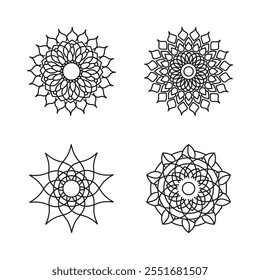 mandala vector design for coloring book, relaxing and easy mandala art for tattoo design, Vector hand drawn doodle mandala art. Ethnic mandala with tribal ornament.