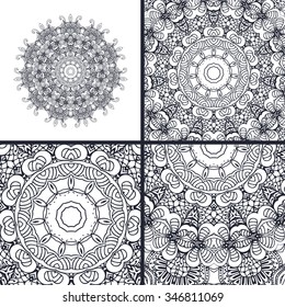 Mandala vector design. Coloring pages for adults. Ethnic texture.