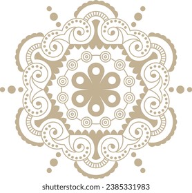Mandala Vector Design Element. Blumendekoration. goldenes Blumenmuster. Stylische Blüte 