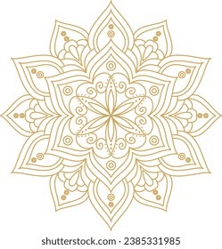 Mandala Vector Design Element. floral Ornament Decoration. gold Flower Pattern. Stylized Floral 