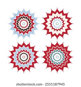 Mandala Vector Design Elements. Round ornament decoration. Colorful flower patterns. Stylized floral motif for meditation yoga logo. Tattoo print, coloring illustrations.
