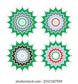 Mandala Vector Design Elements. Round ornament decoration. Colorful flower patterns. Stylized floral motif for meditation yoga logo. Tattoo print, coloring illustrations.
