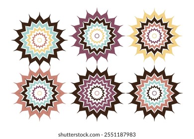 Mandala Vector Design Elements. Round ornament decoration. Colorful flower patterns. Stylized floral motif for meditation yoga logo. Tattoo print, coloring illustrations.
