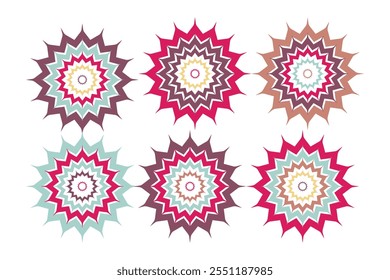 Mandala Vector Design Elements. Round ornament decoration. Colorful flower patterns. Stylized floral motif for meditation yoga logo. Tattoo print, coloring illustrations.
