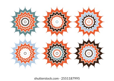 Mandala Vector Design Elements. Round ornament decoration. Colorful flower patterns. Stylized floral motif for meditation yoga logo. Tattoo print, coloring illustrations.
