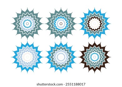 Mandala Vector Design Elements. Round ornament decoration. Colorful flower patterns. Stylized floral motif for meditation yoga logo. Tattoo print, coloring illustrations.
