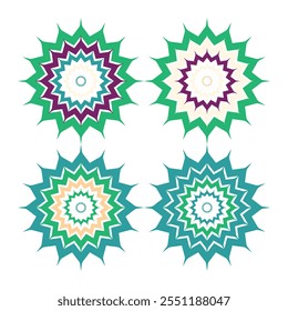 Mandala Vector Design Elements. Round ornament decoration. Colorful flower patterns. Stylized floral motif for meditation yoga logo. Tattoo print, coloring illustrations.
