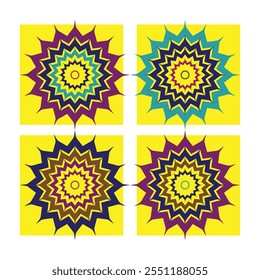 Mandala Vector Design Elements. Round ornament decoration. Colorful flower patterns. Stylized floral motif for meditation yoga logo. Tattoo print, coloring illustrations.
