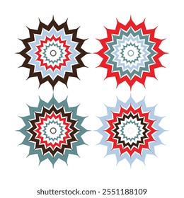 Mandala Vector Design Elements. Round ornament decoration. Colorful flower patterns. Stylized floral motif for meditation yoga logo. Tattoo print, coloring illustrations.
