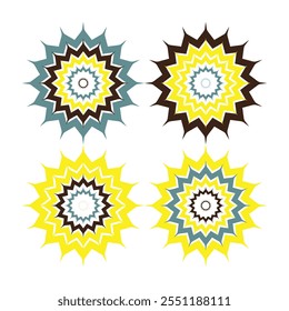 Mandala Vector Design Elements. Round ornament decoration. Colorful flower patterns. Stylized floral motif for meditation yoga logo. Tattoo print, coloring illustrations.
