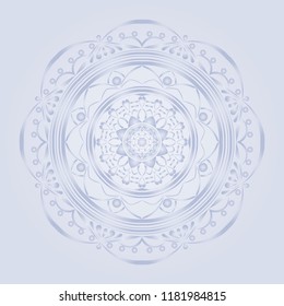 Mandala vector design. gradient silver on light silver background. Design print for pattern, background, tile, embroidery.  Set 4