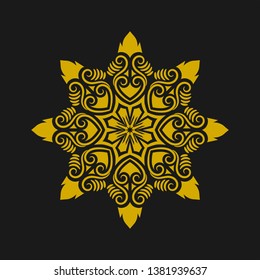 mandala vector design illustration in luxurious gold color