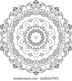 Mandala  Vector Design Illustration Set Of Line Art