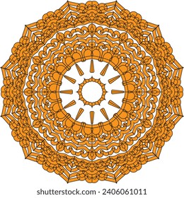 Diseño vectorial de Mandala para el patrón de joyería, y fondo.
