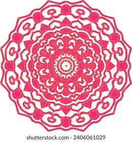 Diseño vectorial de Mandala para el patrón de joyería, y fondo.