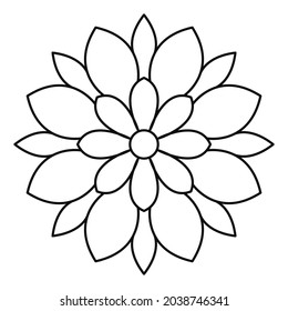 Diseño de vectores de Mandala. El decorativo ornamento oriental redondo se puede utilizar para la meditación, la terapia de estrés y una página de coloración.