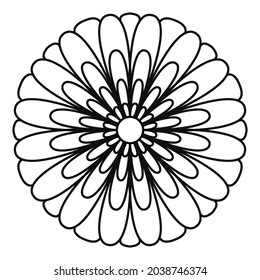 Diseño de vectores de Mandala. El decorativo ornamento oriental redondo se puede utilizar para la meditación, la terapia de estrés y una página de coloración.