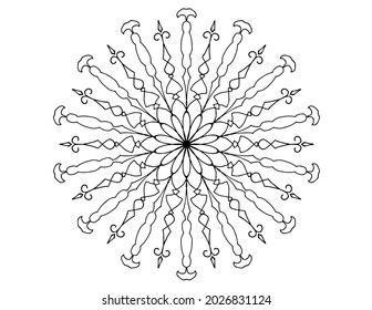 Diseño vectorial de Mandala, tatuaje, vintage, mehndi, ornamento, decoración