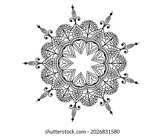 Mandala vector design, tattoo, vintage, mehndi, ornament, decoration