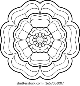 Mandala Vector Element Design for Coloring Book Page 
